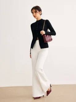 COMMENSE Button Down Skinny Knit Top* Sweater Tops|Sweaters & Cardigans