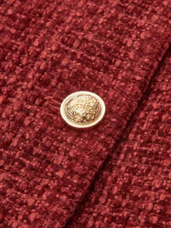COMMENSE Button Down Slit Tweed Blazer* Outerwear|Blazers