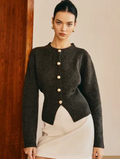 COMMENSE Button Down Split Sweater* Sweater Tops|Sweaters & Cardigans