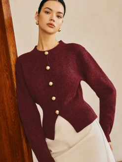 COMMENSE Button Down Split Sweater* Sweater Tops|Sweaters & Cardigans