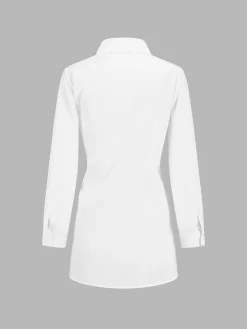 COMMENSE Button Down Tied Long Shirt* Blouses & Shirts|Tops