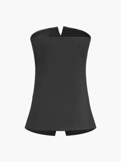 COMMENSE Button Down Tube Top* Tank Tops & Camis|Tops