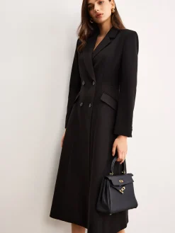 COMMENSE Button Lapel Long Blazer* Outerwear|Blazers