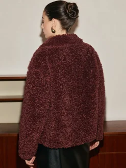 COMMENSE Button Lapel Teddy Jacket* Outerwear|Jackets