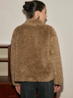 COMMENSE Button Lapel Teddy Jacket* Outerwear|Jackets