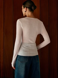 COMMENSE Button Thin Cozy Knit Top* Sweater Tops|Sweaters & Cardigans