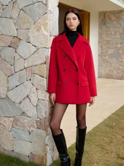 COMMENSE Button Warm Lapel Coat* Outerwear|Tops