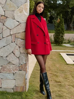 COMMENSE Button Warm Lapel Coat* Outerwear|Tops