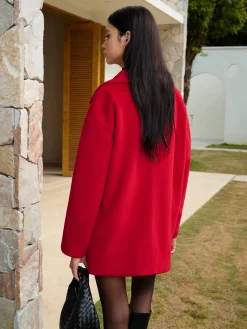 COMMENSE Button Warm Lapel Coat* Outerwear|Tops