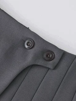 COMMENSE Button Zipper Pleated Suit Skirt* Skirts|Bottoms
