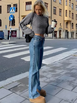 COMMENSE Cable Knit Tie Back Crop Sweater* Sweater Tops|Sweaters & Cardigans