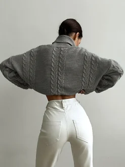 COMMENSE Cable Knit Turtleneck Oversized Sweater* Sweater Tops|Sweaters & Cardigans