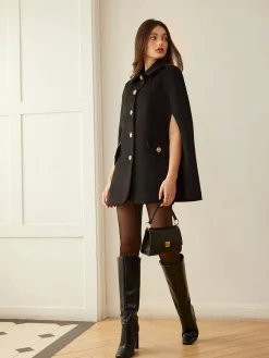COMMENSE Camellia-Button Cloak* Outerwear|Outerwear