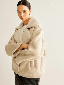 COMMENSE Cashmere-Blend Button Fleece Jacket* Outerwear|Jackets
