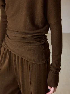 COMMENSE Casual Asymmetrical Neck Slim Sweater* Sweater Tops|Sweaters & Cardigans