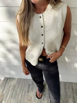 COMMENSE Casual Button Up Sweater Vest* Sweater Vests|Sweaters & Cardigans
