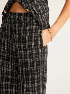 COMMENSE Casual Checked Tweed Pants* Pants|Matching Sets