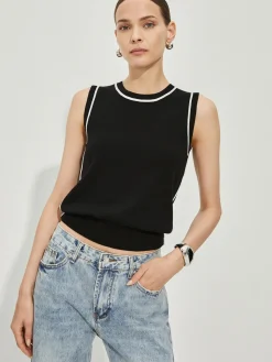 COMMENSE Casual Contrast Binding Tank Top* Tank Tops & Camis|Tops