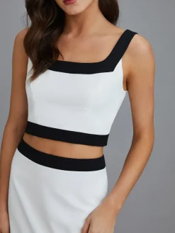 COMMENSE Casual Contrast Short Skirt Set* Skirt Sets|Long Sleeve Sets