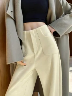 COMMENSE Casual Corduroy Pants Without Belt* Pants|Bottoms