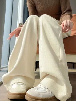 COMMENSE Casual Corduroy Pants Without Belt* Pants|Bottoms