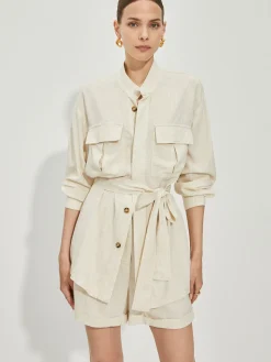 COMMENSE Casual Cotton & Linen Shorts Set With Belt* Shorts Sets|Shorts