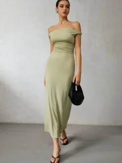 COMMENSE Casual Off Shoulder Long Dress* Black Dresses|Casual Dresses