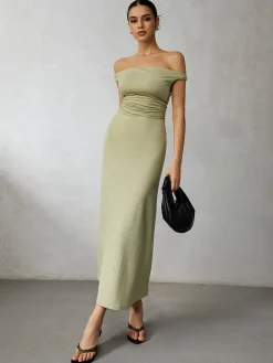 COMMENSE Casual Off Shoulder Long Dress* Black Dresses|Casual Dresses