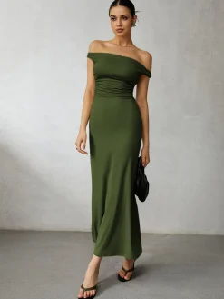 COMMENSE Casual Off Shoulder Long Dress* Black Dresses|Casual Dresses