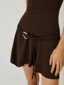 COMMENSE Casual Off-Shoulder Ruched Ruffle Hem Dress* Cocktail & Party Dresses|Vacation Dresses