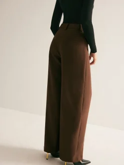 COMMENSE Casual Pleated Mid Waist Pants* Pants|Bottoms