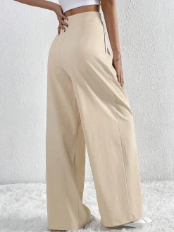 COMMENSE Casual Pleated Wide Leg Pants* Wide Leg|Pants