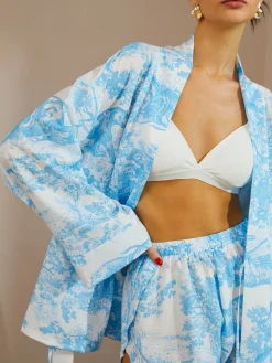 COMMENSE Casual Printed Shorts Set With Belt* Shorts Sets|Shorts