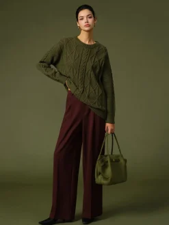 COMMENSE Casual Round Neck Twist Sweater* Sweater Tops|Sweaters & Cardigans