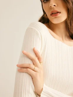 COMMENSE Casual Split Knit Top* Sweater Tops|Sweaters & Cardigans