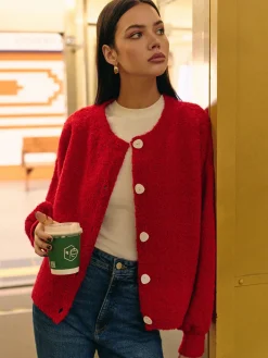 COMMENSE Casual Wool-Blend Button Cardigan* Cardigans|Sweaters & Cardigans