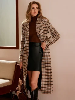 COMMENSE Checked Button Long Coat* Outerwear|Coats