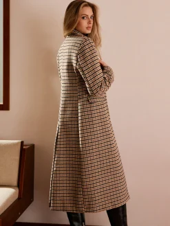 COMMENSE Checked Button Long Coat* Outerwear|Coats