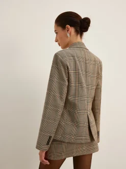 COMMENSE Checked Button Slit Blazer* Outerwear|Blazers