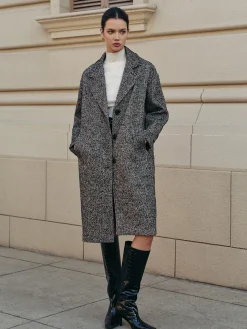 COMMENSE Chevron Pockets Long Coat* Outerwear|Coats