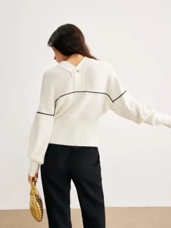 COMMENSE Chic Contrast Piping Button Cardigan* Cardigans|Sweaters & Cardigans