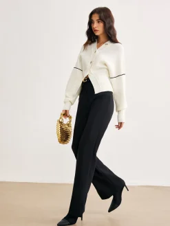 COMMENSE Chic Contrast Piping Button Cardigan* Cardigans|Sweaters & Cardigans