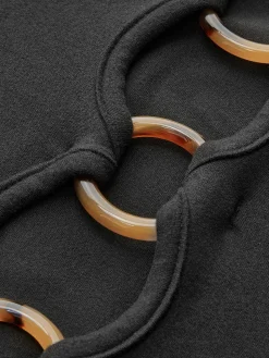 COMMENSE Circle-Ring Cutout Jersey Dress* Black Dresses|Cocktail & Party Dresses