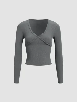 COMMENSE Classic V-Neck Long Sleeve Shirt* T-shirts|Tops