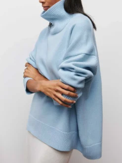 COMMENSE Cloudless Sky Turtleneck Oversized Sweater* Sweater Tops|Sweaters & Cardigans