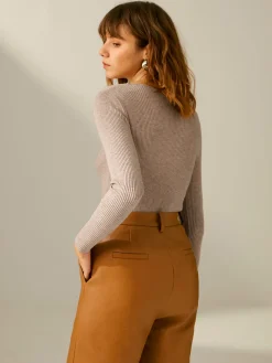 COMMENSE Clouds Ribbed Pullover Sweater* Sweater Tops|Sweaters & Cardigans