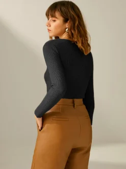 COMMENSE Clouds Ribbed Pullover Sweater* Sweater Tops|Sweaters & Cardigans