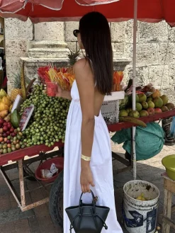 COMMENSE Coastal Cowgirl Open Back Long Dress* White Dresses|Black Dresses