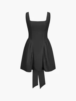 COMMENSE Coastal Cowgirl Open Back Zippered Short Dress* White Dresses|Casual Dresses