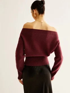 COMMENSE Cold-Shoulder Cinched Sweater* Sweater Tops|Sweaters & Cardigans